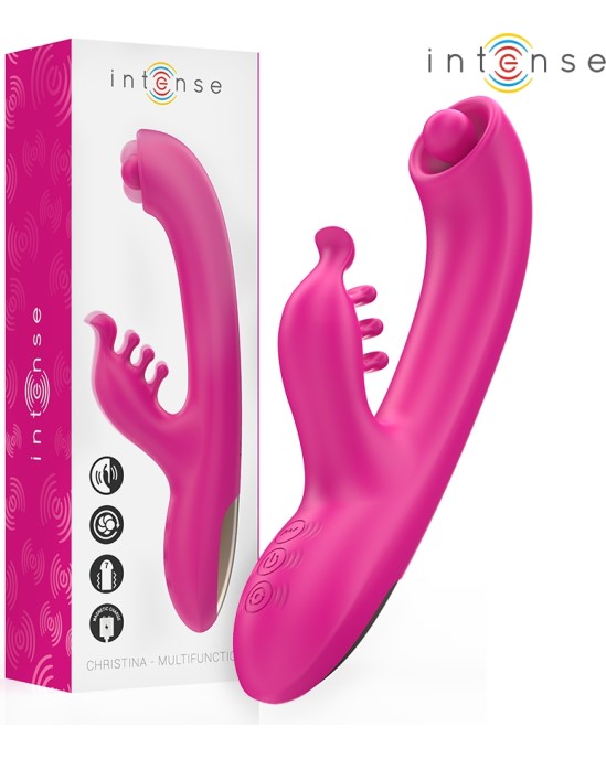 Intense Fun INTENSE - CHRISTINA MULTIFUNCTION RABBIT VIBRATOR 22.5 CM PINK