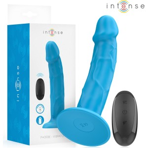 Intense Fun INTENSE - PHOEBE REALISTIC VIBRATOR 10 VIBRATIONS BLUE REMOTE CONTROL