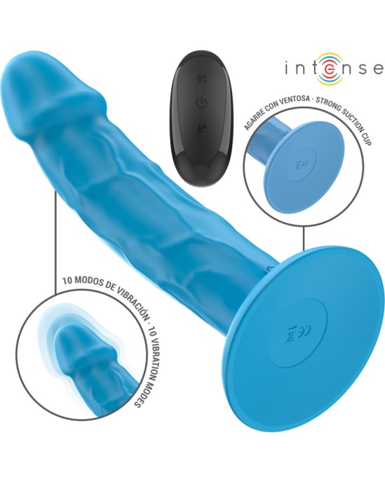 Intense Fun INTENSE - PHOEBE REALISTIC VIBRATOR 10 VIBRATIONS BLUE REMOTE CONTROL