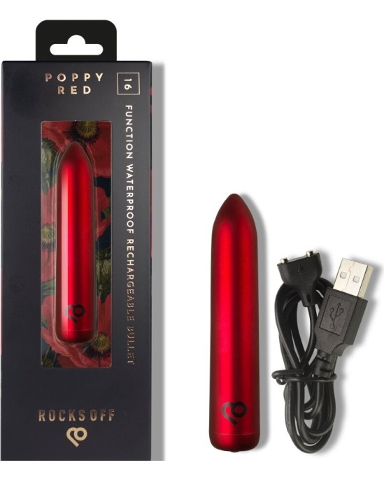 Rocks-Off RECHARGEABLE VIBRATING BULLET POPPY RED
