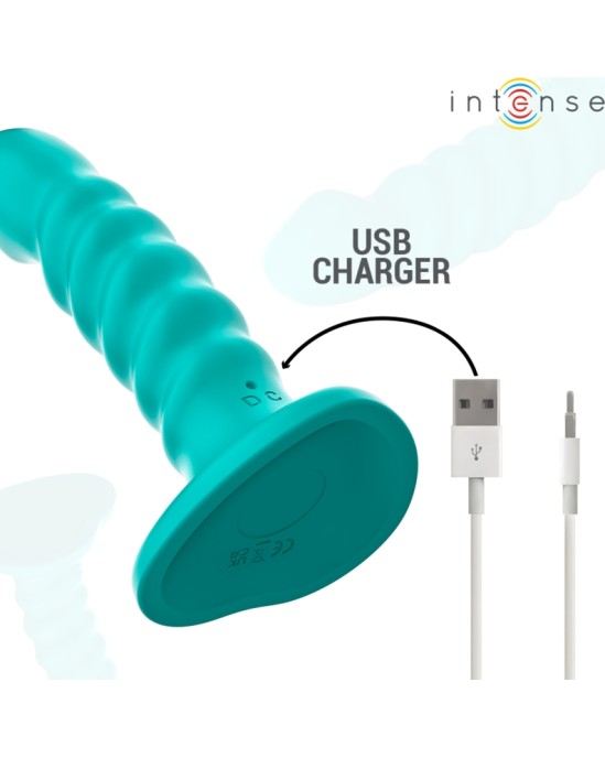 Intense Fun INTENSE - BUFFY VIBRATOR SIZE S SPIRAL DESIGN 10 VIBRATIONS BLUE REMOTE CONTROL