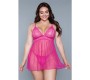 Be Wicked Hailey Babydoll Fuchsia Size S