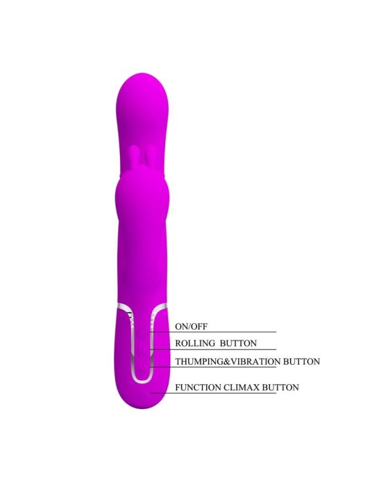 Prettylove Cammy 4 in 1 Vibe with Rotating Balls and Anal Chain
