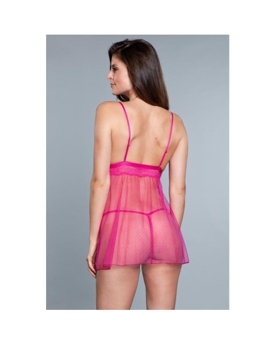 Be Wicked Hailey Babydoll Fuchsia Size S