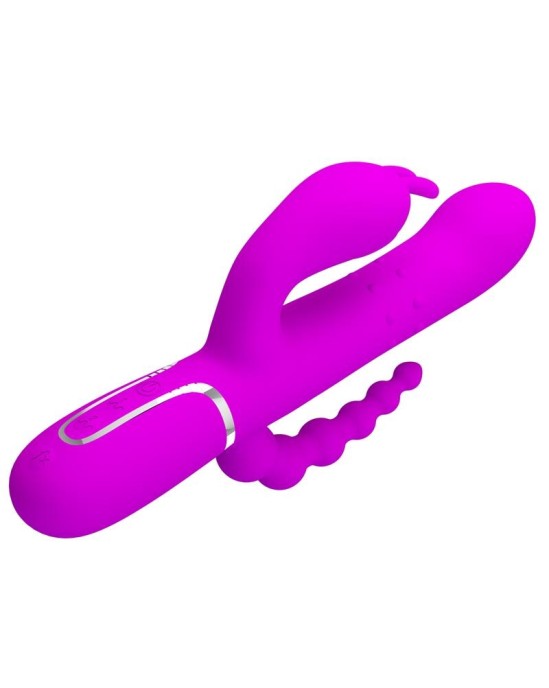 Prettylove Cammy 4 in 1 Vibe with Rotating Balls and Anal Chain