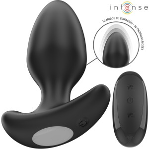 Intense Anal Toys INTENSE — JOEY ANAL PLUG 10 VIBRATIONS BLACK TĀLVADĪBAS PULTS