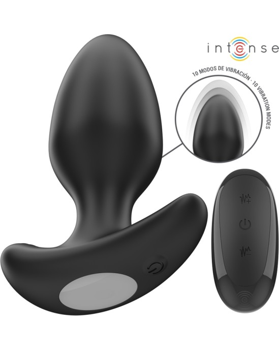 Intense Anal Toys INTENSE — JOEY ANAL PLUG 10 VIBRATIONS BLACK TĀLVADĪBAS PULTS