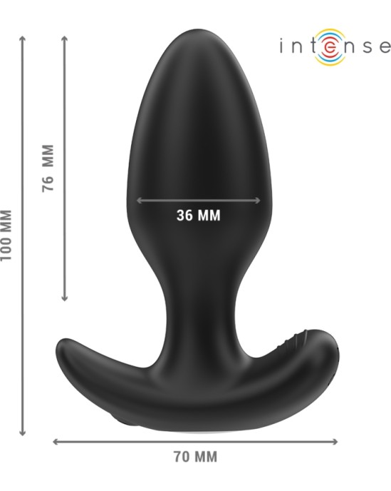 Intense Anal Toys INTENSE — JOEY ANAL PLUG 10 VIBRATIONS BLACK TĀLVADĪBAS PULTS