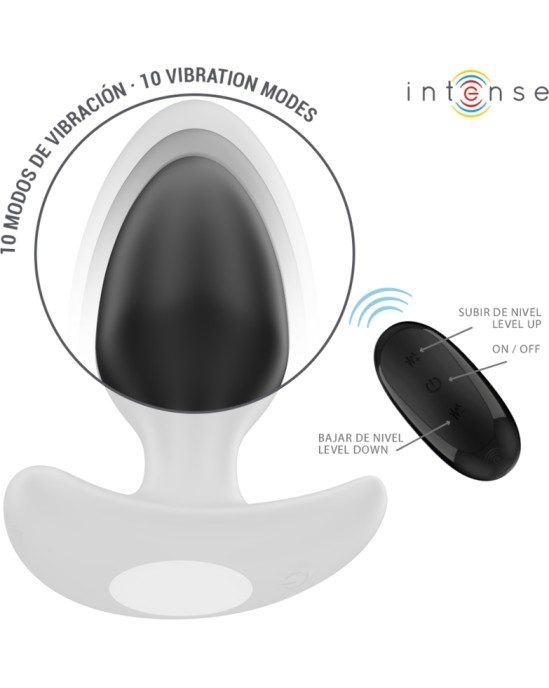 Intense Anal Toys INTENSE — JOEY ANAL PLUG 10 VIBRATIONS BLACK TĀLVADĪBAS PULTS