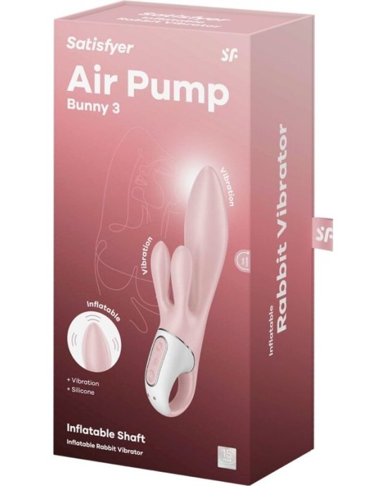 Satisfyer Vibrator SATISFYER - AIR PUMP BUNNY 3 INFLATABLE RABBIT VIBRATOR PINK