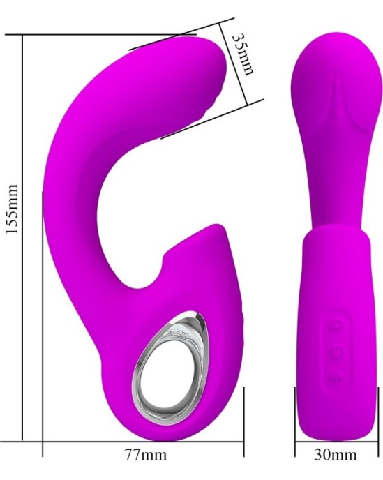Pretty Love SIBEL SIBEL G-SPOT VIBRATOR + CLITORIS STIMULATOR 10 VIBRATIONS PURPLE