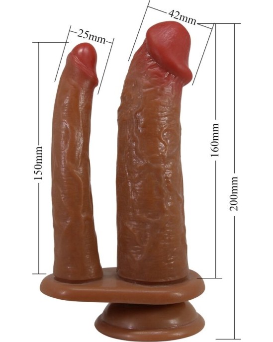 Pretty Love GORAN DOUBLE DILDO REALISTIC NATURAL MULATO
