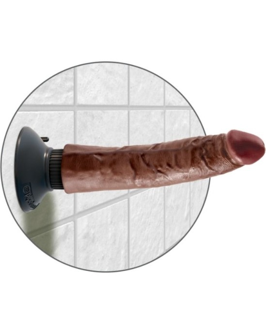 King Cock VIBRATING COCK BROWN 17.78 CM