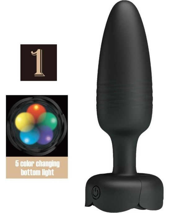 Pretty Love TARION ANAL PLUG WITH LED LIGHT BLACK 12.5 CM