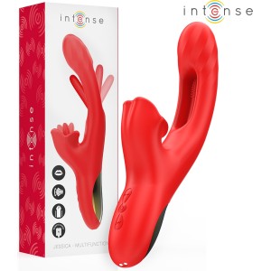 Intense Fun INTENSE - JESSICA MULTIFUNCTION VIBRATOR CLITORIS STIMULATION 24.8 CM RED