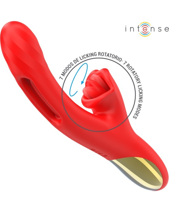 Intense Fun INTENSE - JESSICA MULTIFUNCTION VIBRATOR CLITORIS STIMULATION 24.8 CM RED