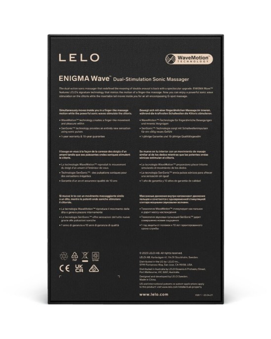 Lelo ENIGMA WAVE TRIPLE VIBRATION MASSAGER BLACK