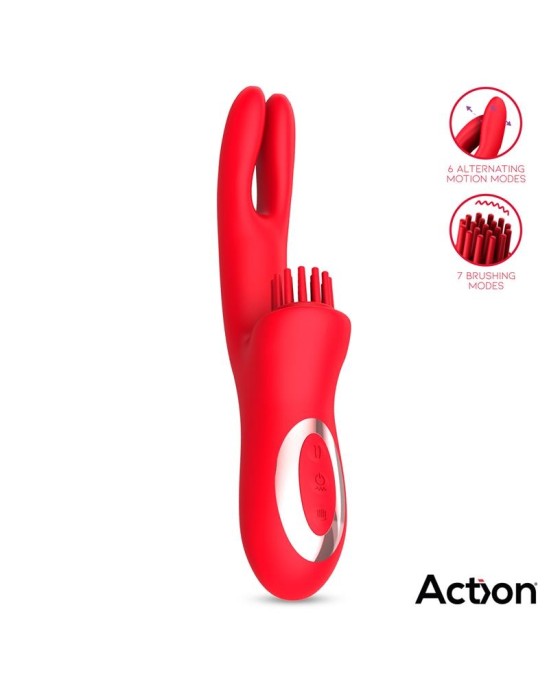 Action Bilma Vibe with Brushing Clit Stimulator and Alternating Function