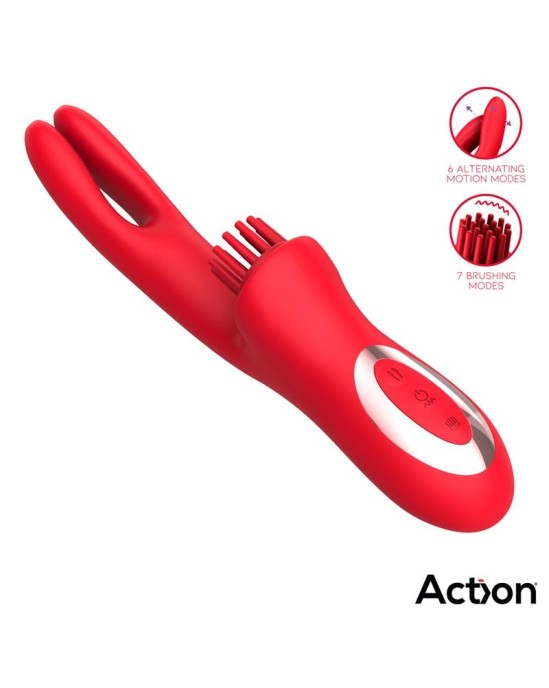 Action Bilma Vibe with Brushing Clit Stimulator and Alternating Function