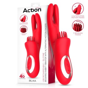 Action Bilma Vibe with Brushing Clit Stimulator and Alternating Function
