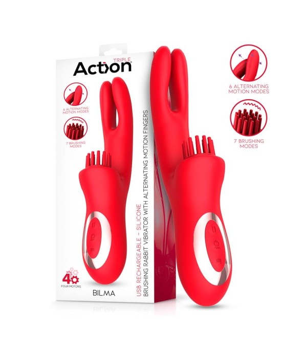Action Bilma Vibe with Brushing Clit Stimulator and Alternating Function