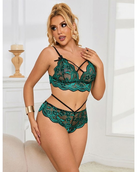 Subblime Sets SUBBLIME - 954086 BRA + BIKSES LACE GREEN S/M