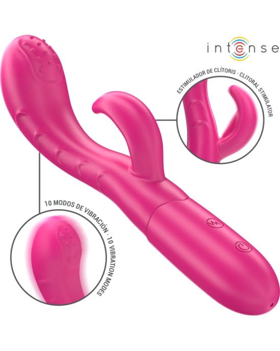Intense Fun INTENSE — AMARA VIBRATORS AR STIMULĒJOŠU MĒLES 10 VIBRĀCIJAS ROZĀ