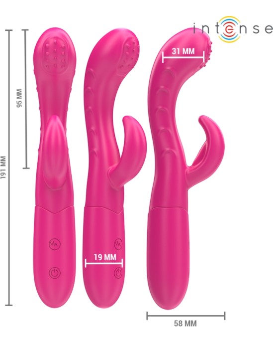 Intense Fun INTENSE — AMARA VIBRATORS AR STIMULĒJOŠU MĒLES 10 VIBRĀCIJAS ROZĀ