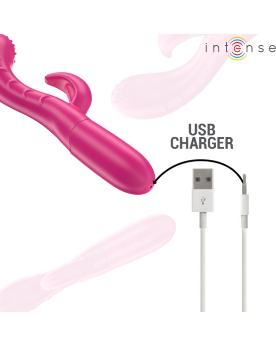 Intense Fun INTENSE — AMARA VIBRATORS AR STIMULĒJOŠU MĒLES 10 VIBRĀCIJAS ROZĀ