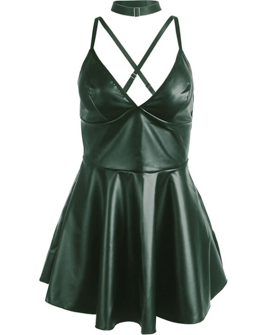 Subblime Dresses SUBBLIME - 955434 DRESS WITH GREEN LEATHER STRAPS S/M