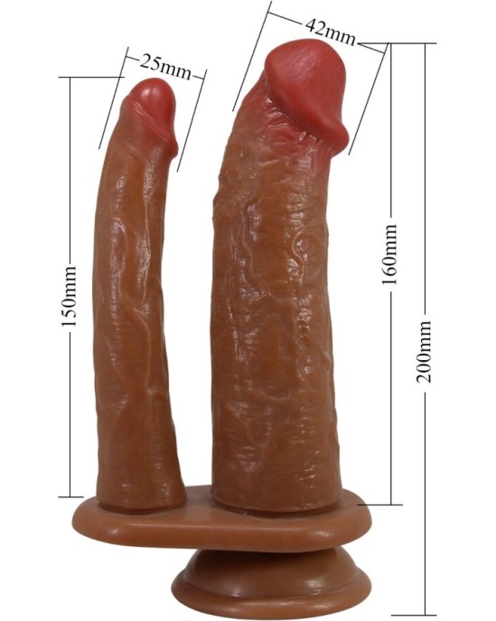 Pretty Love HULBERT DOUBLE REALISTIC DILDO WITH VIBRATION MULATO
