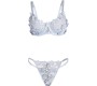 Subblime Sets SUBBLIME - 957629 FLOWER EMBROIDERED BRA AND PANTIES SET SKY BLUE S/M