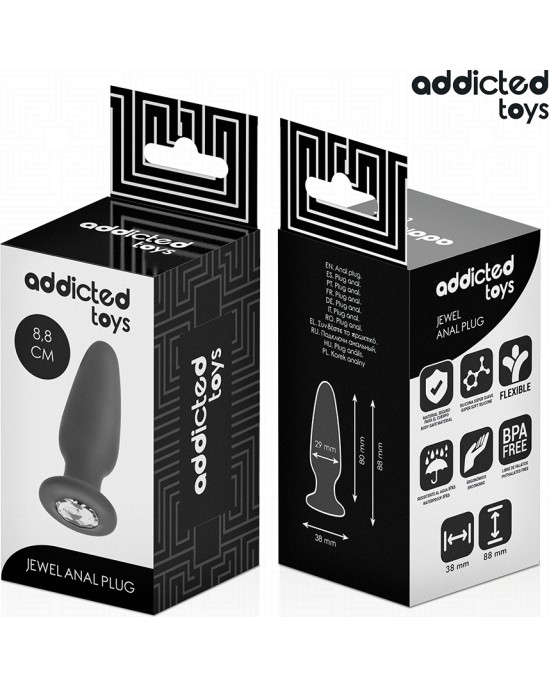 Addicted Toys ANAL PLUG WITH JEWEL SILICONE SIZE S 8.8 CM