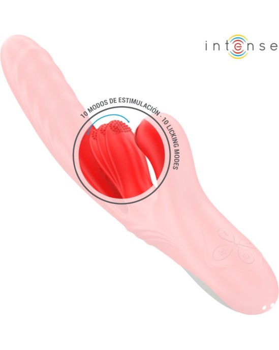 Intense Fun INTENSE - KAROL MULTIFUNCTION VIBRATOR THRUST & STIMULATION & STIMULATING WAVES RED