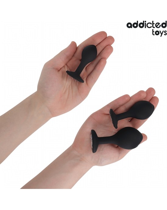 Addicted Toys SET OF 3 ANAL PLUG SILICONE WITH JEWEL