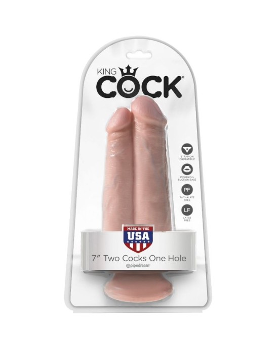 King Cock TWO COCKS ONE HOLE 20.3 CM