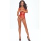 Passion Woman Bodystockings PASSION - BS115 BODYSTOCKING GRID RED