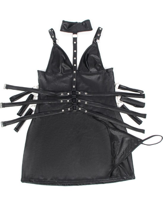 Subblime Dresses SUBBLIME - 954406 КОЖАНОЕ ПЛАТЬЕ ДЛЯ БОНДАЖА ЧЕРНОЕ S/M