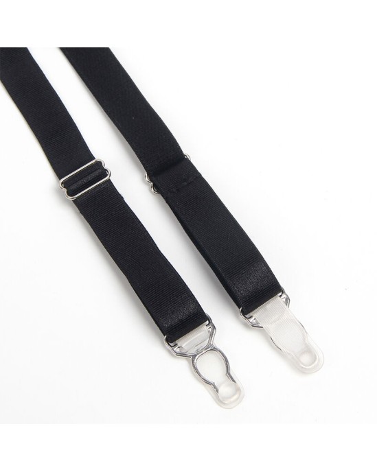 Subblime Sets SUBBLIME - 955243 BLACK BONDAGE BRA WITH GARTER SET L/XL