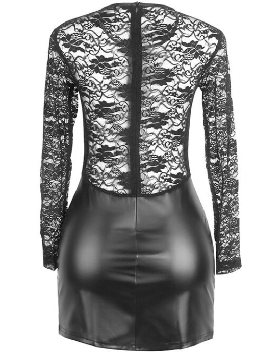 Subblime Dresses SUBBLIME - 955601 LONG SLEEVED DRESS WITH BLACK LACE L/XL