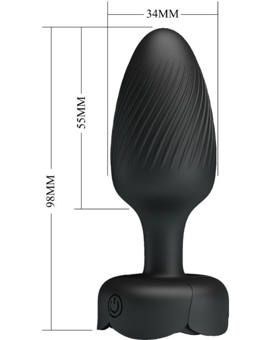 Pretty Love OSBORN ANAL PLUG WITH LED LIGHT BLACK 9.8 CM