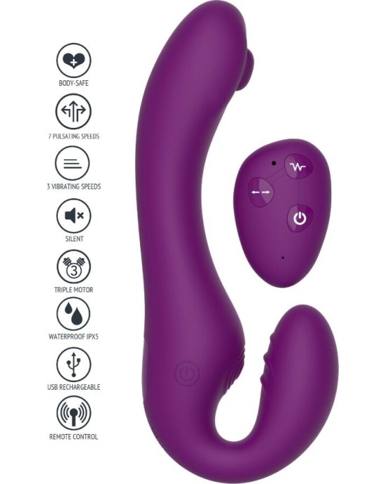 Xocoon 2 IN 1 STRAPLESS STRAP-ON VIBRATOR WITH REMOTE CONTROL PURPLE