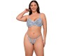 Subblime Sets SUBBLIME - 957636 FLOWER EMBROIDERED BRA AND PANTIES SET SKY BLUE L/XL