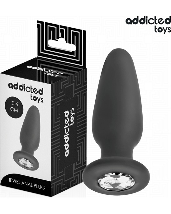 Addicted Toys ANAL PLUG WITH JEWEL SILICONE SIZE M 10.4 CM