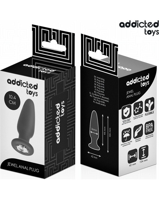 Addicted Toys ANAL PLUG WITH JEWEL SILICONE SIZE M 10.4 CM