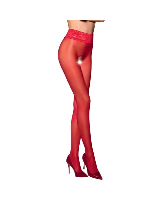 Passion Woman Garter & Stock PASSION - TIOPEN 008 RED TIGHTS 3/4 30 DEN