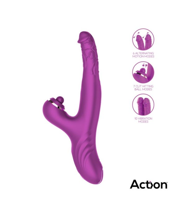 Action Nico Vibe with Clit Hitting Ball and Alternating Dildos