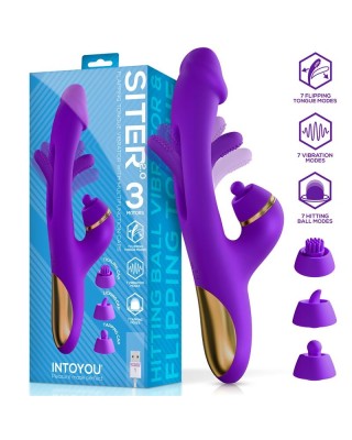 Intoyou Siter 2.0 Flapping Tongue with Hitting Ball Vibrator with Caps