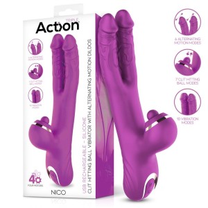 Action Nico Vibe with Clit Hitting Ball and Alternating Dildos
