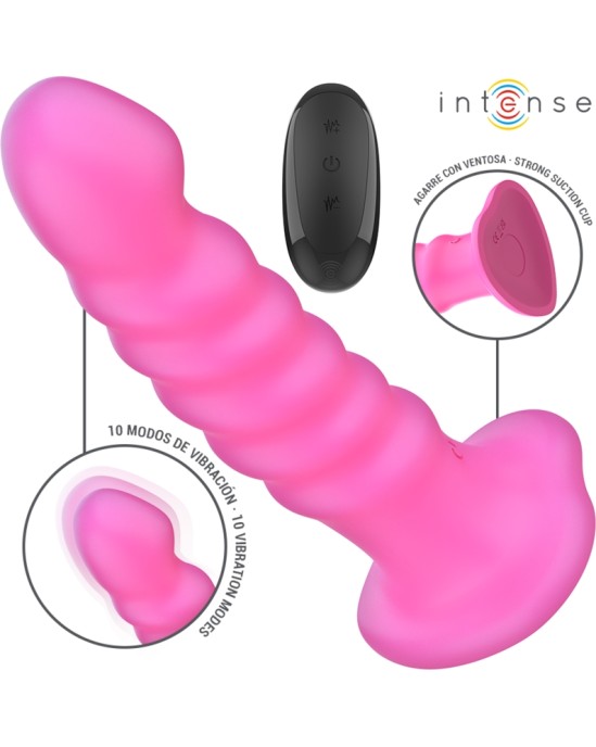 Intense Fun INTENSE - CINDY VIBRATOR SIZE L SPIRAL DESIGN 10 VIBRATIONS PINK REMOTE CONTROL